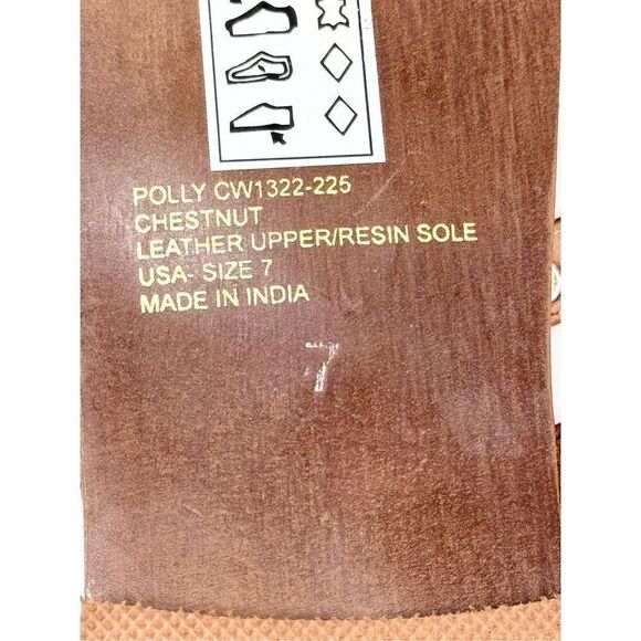 Crevo Sandals Womens Size 7 Tan Leather Open Toe Spike Details - Picture 6 of 7